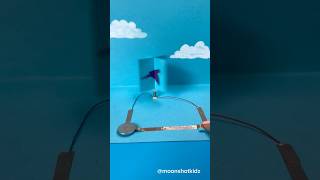 “Flying bird” interactive card. Easy and fun paper animation and electronics project for beginners.