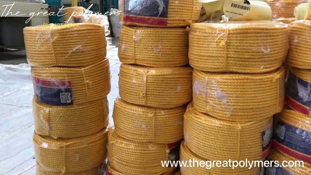 Polypropylene pp yellow rope pp danline rope pp rope supplier and manufacturer from india poly rope