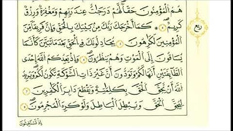 سورة الأنفال الشيخ علي الحذيفي رواية قالون عن نافع مكتوبه
