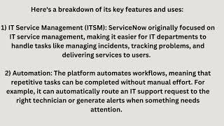 #servicenow Introduction and basic feature and use. #servicenowjobs #servicenowcommunity