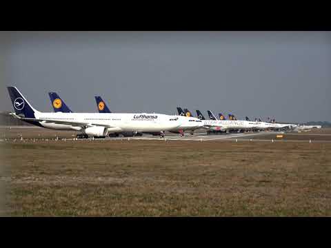 lufthansa-fleet-parked-on-runway-in-frankfurt-|-impact-of-corona-virus-on-aviation