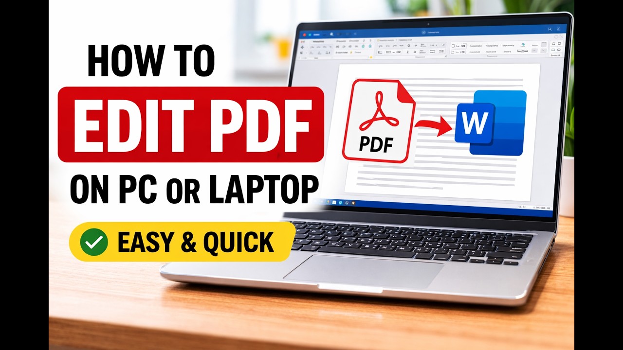 How to Edit a PDF File on PC or Laptop Using Microsoft Word 2026 - YouTube