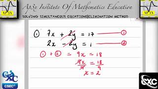 How to Solve a PAIR OF SIMULTANEOUS EQUATIONS for CSEC MATH STUDENTS