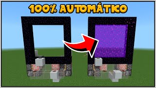 Como fazer um portal do Nether 100% automático no Minecraft Bedrock #tutorial