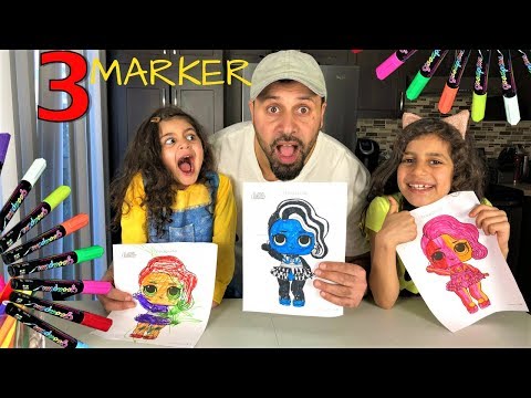 3 MARKER CHALLENGE with DAD!!