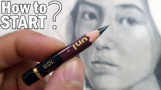 How to START Your Drawing Shading & Sketching Pencil Portrait TUTORIAL
