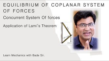 Equilibrium of forces, concurrent system of forces in a plane: Lami