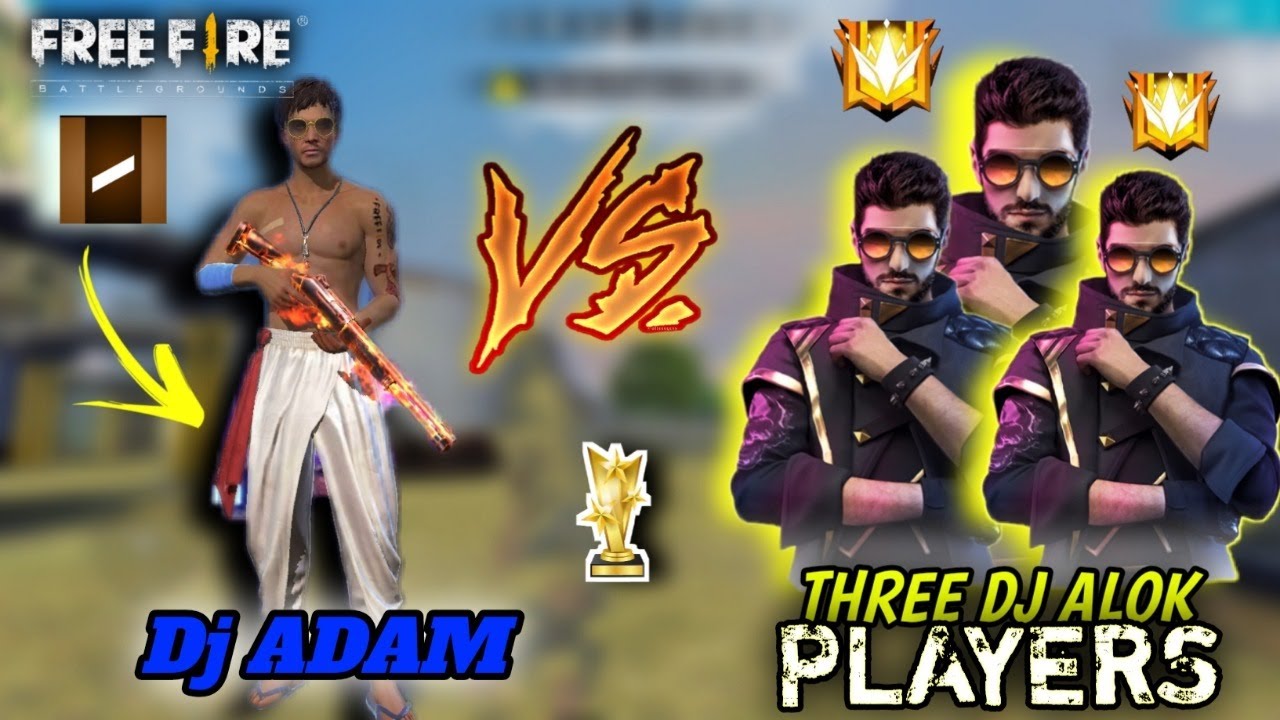 3 DJ Alok call me noob / I say ajaa 1 vs 3 Mai 😡😡/1 Vs 3 custom room challenge