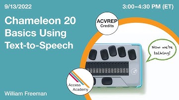 Chameleon 20 Basics using Text-To-Speech