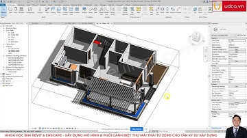 [K14] BIM REVIT BIỆT THỰ MÁI THÁI - 073. Cách dùng Section box, Shadow, Sun Settings, Lock View