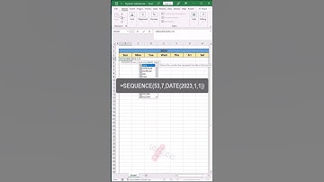 Make Dynamic Calendar quickly with Excel SEQUENCE Formula and Excel DATE Formula #shorts