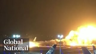 Global National: Jan. 2, 2024 | 379 escape Japan Airlines jet on fire after collision during landing