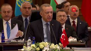 Erdogan speaks at the Extraordinary Summit of Presidents of the Organization of Turkish States.