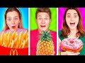 3 CHALLENGE DI NINNA E MATTI MANGIAMO SOLO CIBO CON TUTTI I NOSTRI AMICI PER 24 ORE!🍕