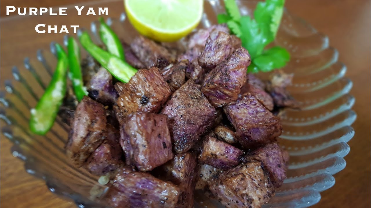 Purple Yam Chat रतालू चाट Purple Yam Fry YouTube