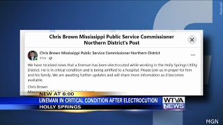 Lineman electrocuted in north Mississippi