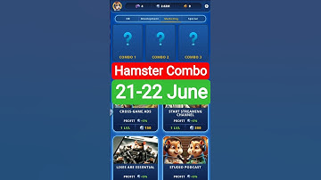 Hamster Combo | 21 June Hamster Combo | Hamster Kombat Today Combo | Hamster Daily Combo