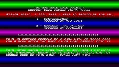 Atari ST Compacted Disk (CD) Scrollers [577] Bad Brew Crew (BBC) CD #043