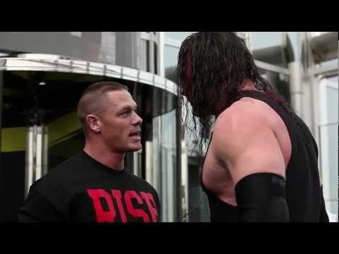 WWE superstar John Cena performs Attitude Adjustment on Kane at top of Burj Khalifa