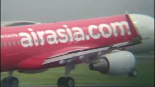 Bandarlampung- Jakarta , Airasia Pk-Azf Airbus 320-216 Landing Di Soekarno-Hattajakarta
