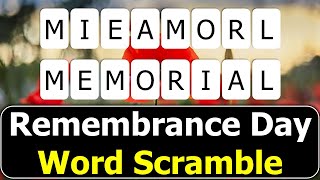 🎖️Remembrance Day Word Scramble | Test Your Knowledge of Veterans Day & Remembrance Day Terms!
