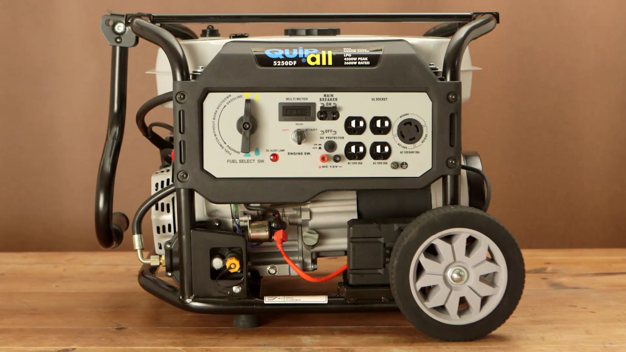 Quipall 5250DF Dual Fuel Gas Portable Generator with Electric Start