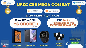 Unacademy Mega Combat | UPSC CSE Gamified Battle | 28 Nov, 11:00 AM #Combat #UPSC #shorts
