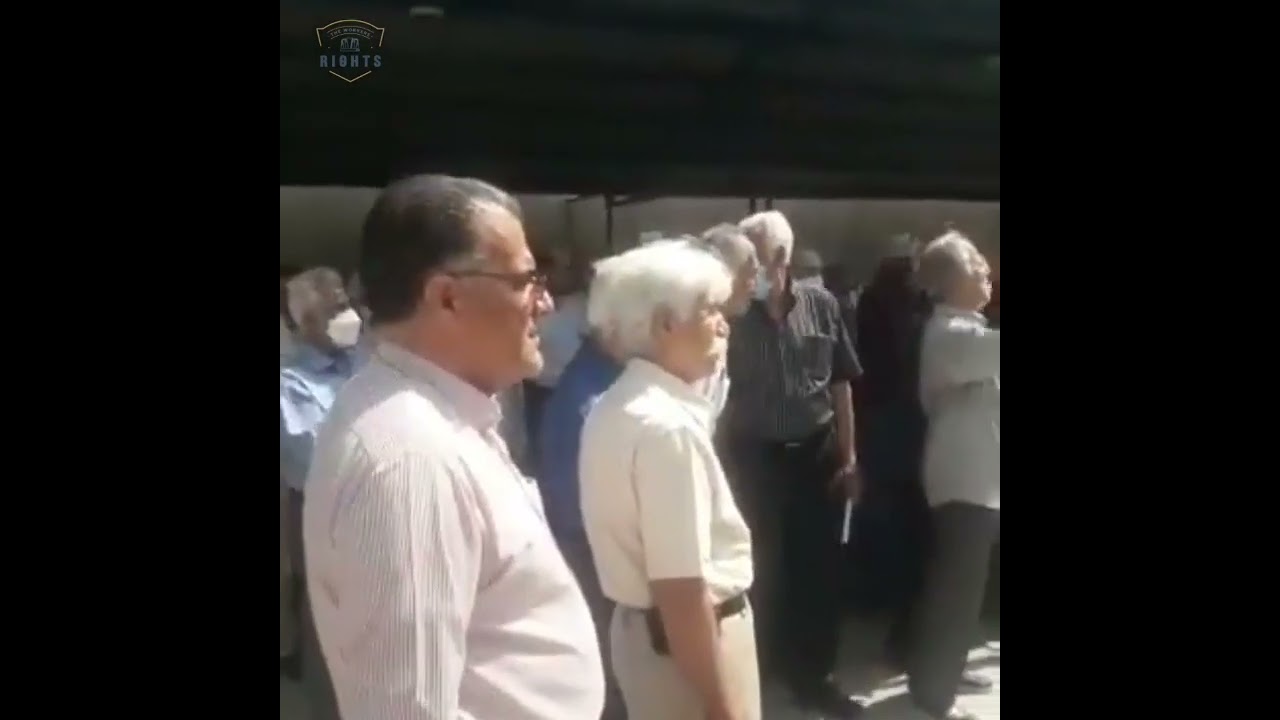 Communications employees and retired workers protesting the Iran regime to low wages and pensions.
