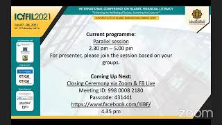 INTERNATIONAL CONFERENCE ON ISLAMIC FINANCIAL LITERACY ICiFIL 2021 CLOSING CEREMONY
