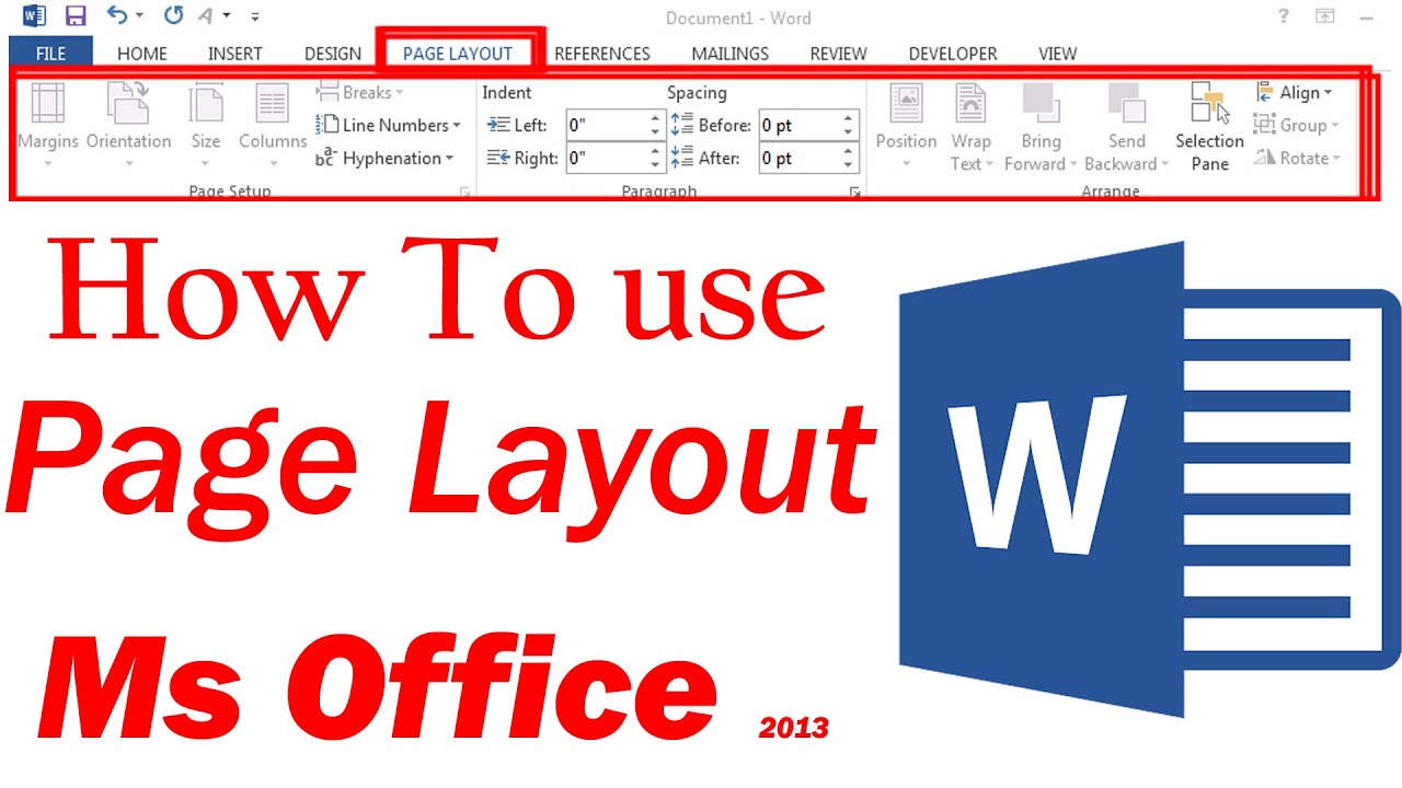 Microsoft Word Page Layout Tutorial MS Offece Ma Page Ki Sitting PC Tech