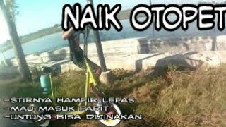 Naik vespa otopet hampir jatuh