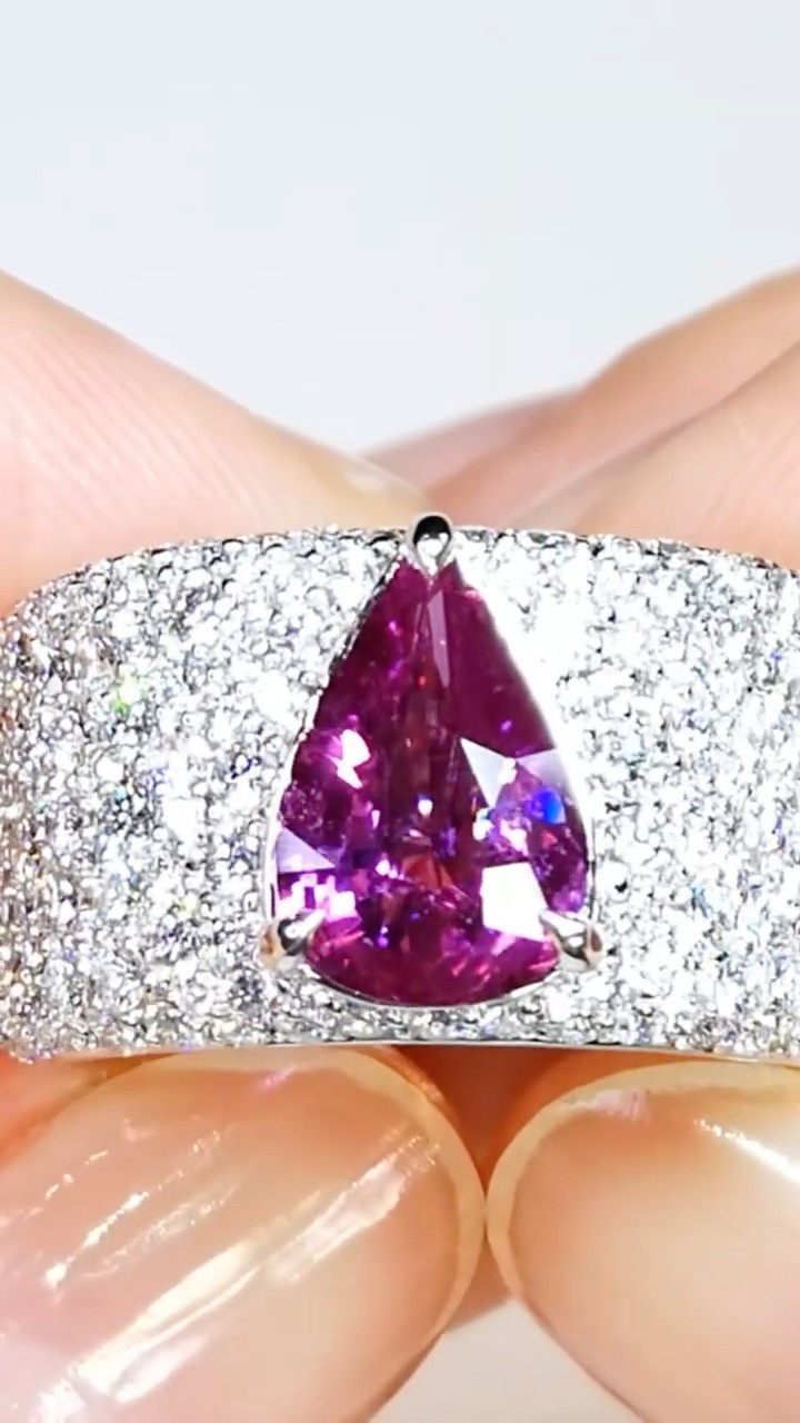 Unheated Vivid Magenta Sapphire Ring ar 2.34 carats by Kat