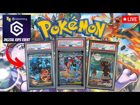 LIVE Pokemon DIGITAL RIPS! THE 1ST GRENINJA PSA 10 ONLY ON GALAXY GRAILS!