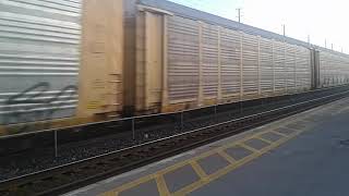 Very Very Fast CN freight train Autorack going East