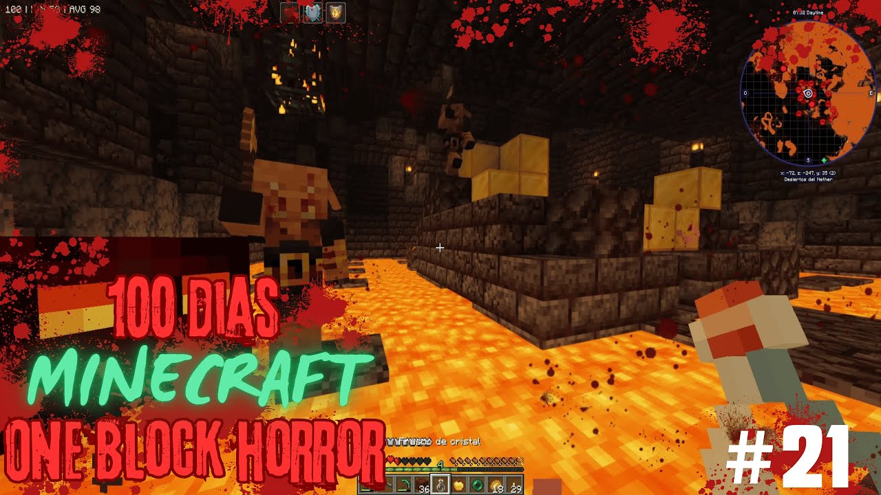 Finalizamos El Nether Con Un Bastion | Sobreviviendo 100 Dias en Minecraft OneBlock Horror #21