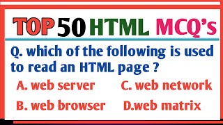 HTML MCQ, html question and answer