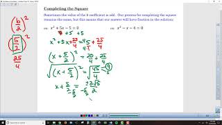 Alg2 Chapter 3-3b Completing the Square - Lesson Video 1