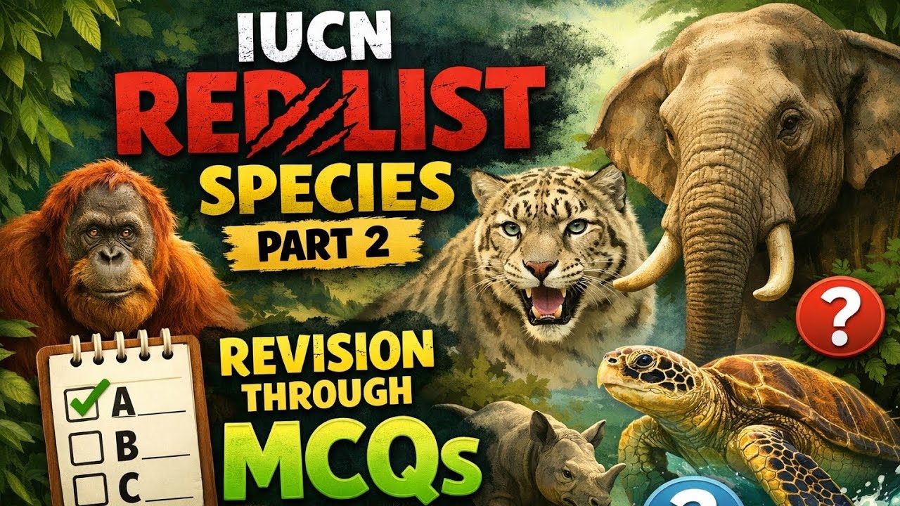 IUCN Red List Species Part 2 | Revision Through MCQs | JKSSB Forest Exams