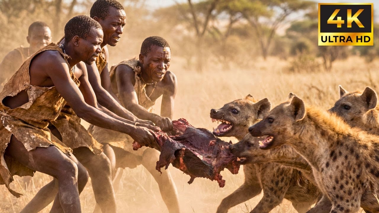 Real Survival in Africa: The Hadzabe Tribe vs. Hyenas in the Fight for Food