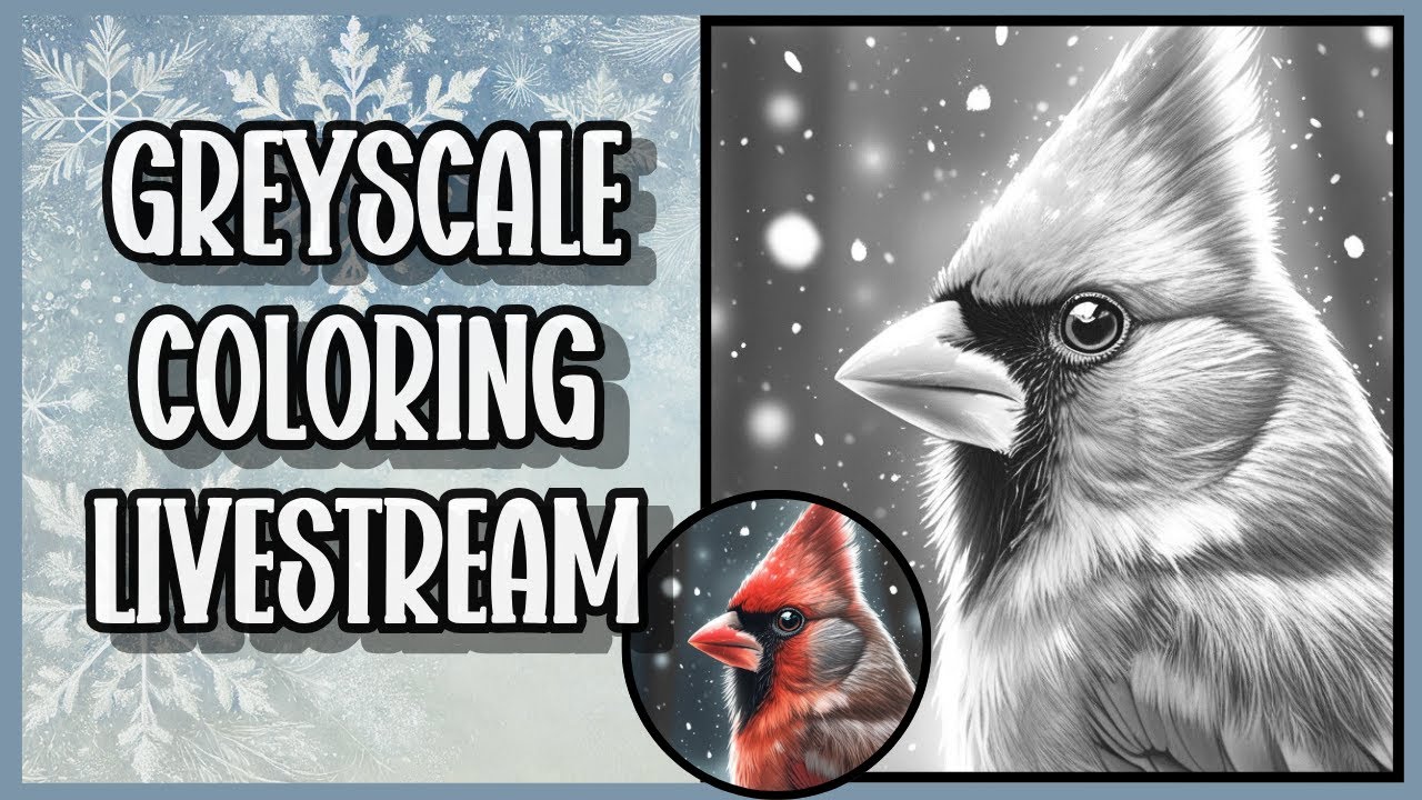 Cozy Winter Coloring Session | Greyscale Livestream