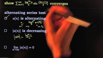 alternating series test log^79 n sin(2n+1)pi|2