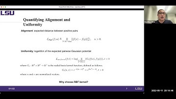 Xiaobing Chen@LSU: Understanding Contrastive Representation Learning through Alignment and Uniformit