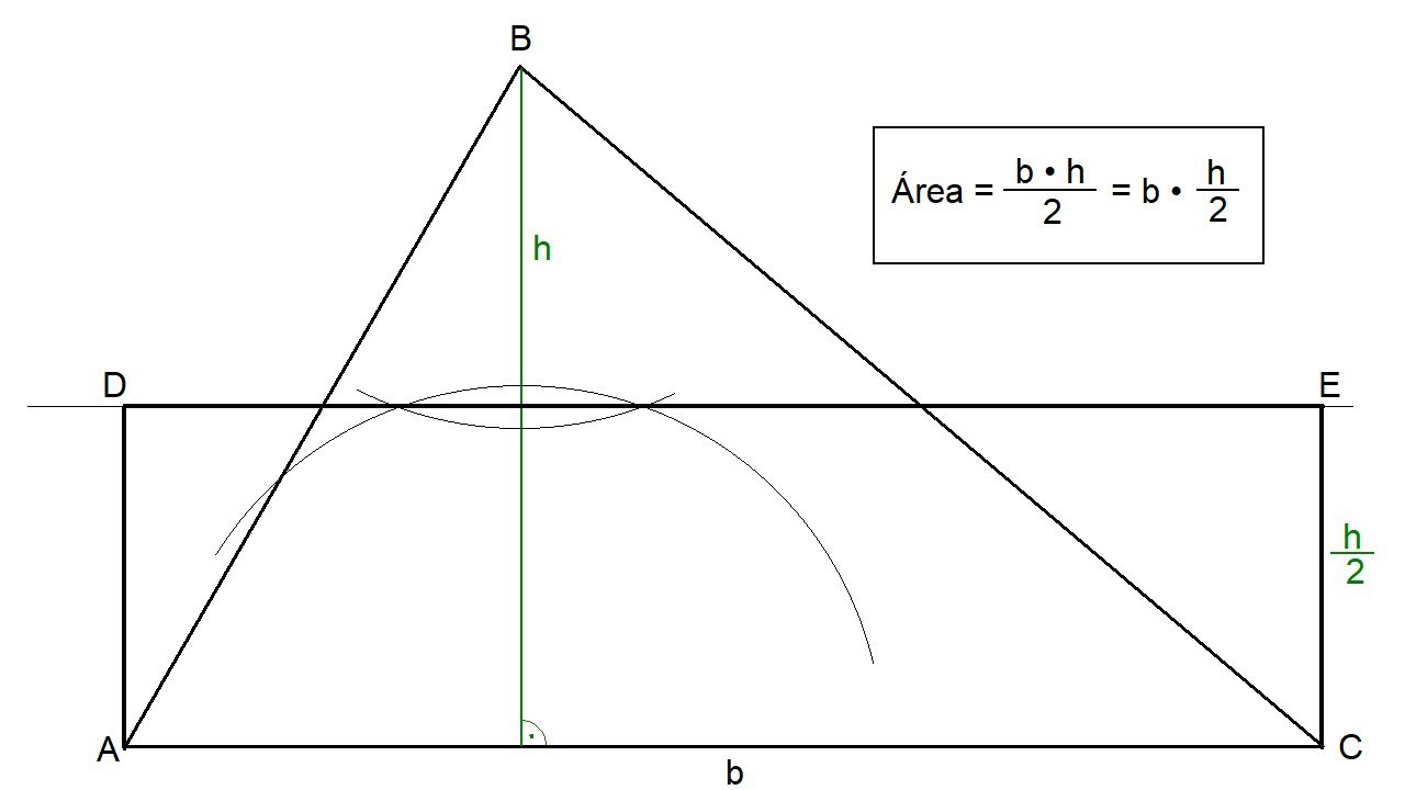 Rectángulo equivalente a un triángulo dado