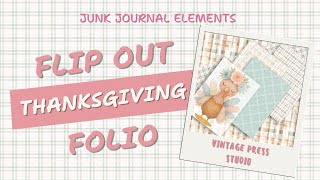 Junk Journal Flip Out Folio Thanksgiving Printable #papercrafting #junkjournaling #printables