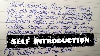 Self Introduction #selfintroduction  #cursivehandwriting #cursivewriting #handwriting #cursive
