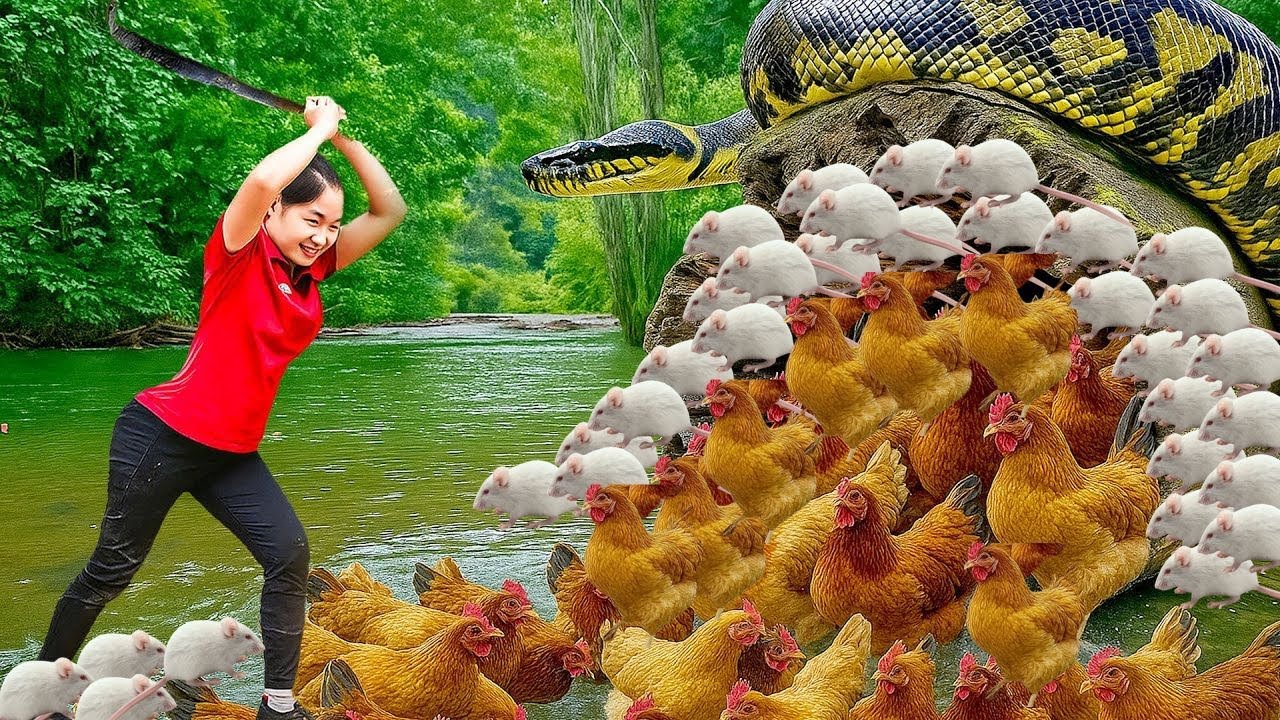 Harvesting Fish From The River But Collecting A Flock Of ALBINO CHICKEN AND RAT For Village Sale