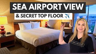 DoubleTree Hilton SEATAC Hotel Room Tour Best Airport Views Balcony Ultimate Top-Floor View