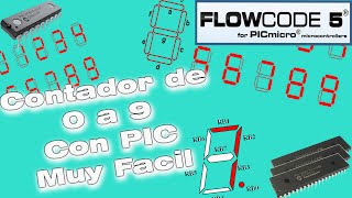 Easy PIC 0-9 Counter | Flowcode (no programming knowledge required) #5
