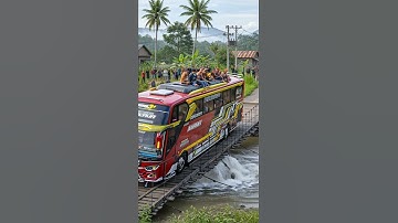 Wooden Bridge Gives Way — Bus Plunges Into the River During Crossing!