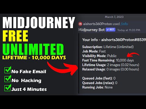 How to Use Midjourney FREE for LIFETIME - Midjourney FREE UNLIMITED - NO Subscription or Fake Emails